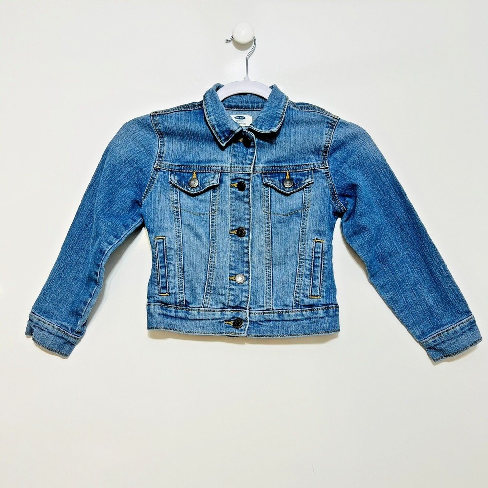 Old Navy Trucker Long Sleeve Denim Crop Jean Jacket Small 6/7